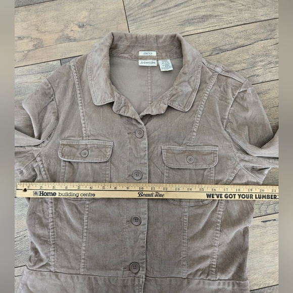 St John's Bay Women's Large Taupe (With A Pink Tint) Jacket, Cotton, Spandex - Picture 6 of 10